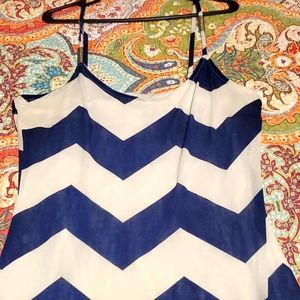Ashley Stewart navy blue and white chevron dress size 14/16